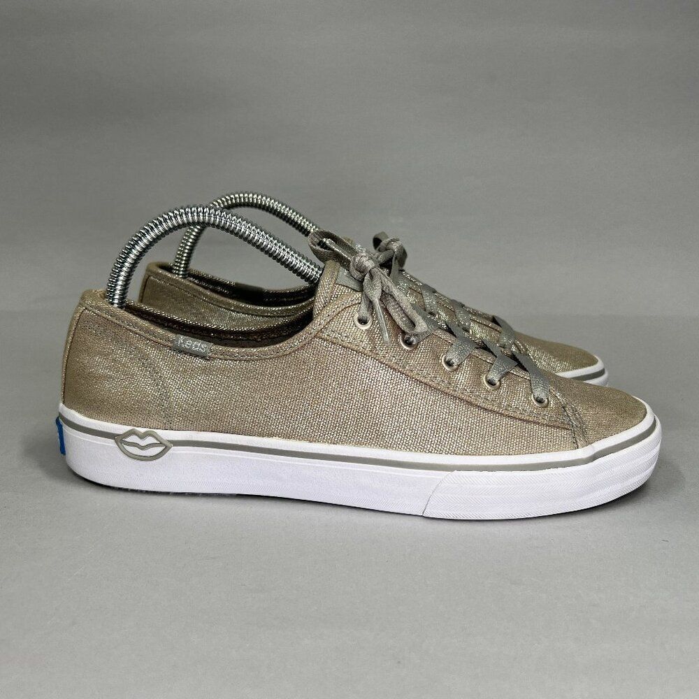Keds x EOS Women's Size‎ 8 Gold Metallic Shimmer Low Top Sneakers
